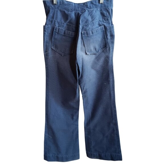 1OF1 27x30 Vintage Bellbottom Jeans 1970's Handmade Hippy Distressed Faded USA - Picture 2 of 8